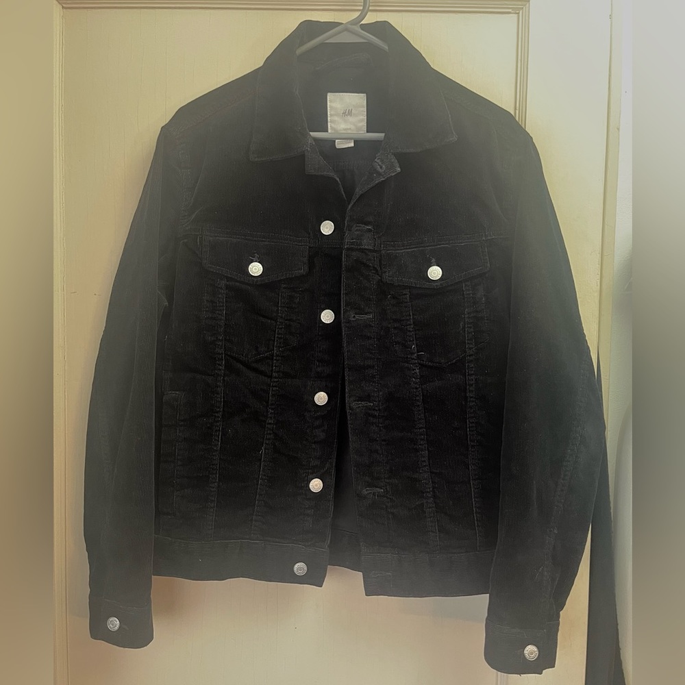 H&M Black Corduroy Trucker Jacket